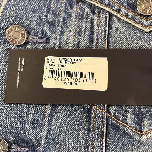 Edwin Jean Jacket (Clinton) Women's Sz S Epic Blue Cowgirl Western NWT - Picture 9 of 12